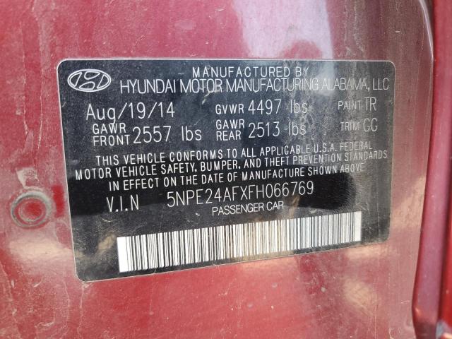 5NPE24AFXFH066769 - 2015 HYUNDAI SONATA SE RED photo 12