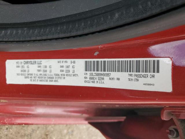 1B3LC56B99N503957 - 2009 DODGE AVENGER SXT RED photo 13