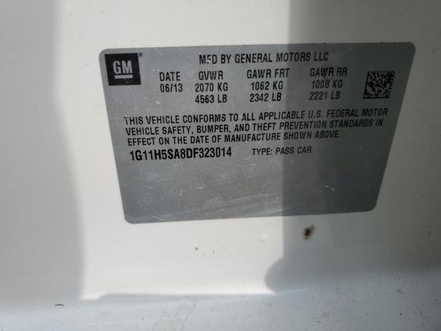1G11H5SA8DF323014 - 2013 CHEVROLET MALIBU LTZ თეთრი ფოტო 12