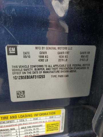 1G1ZB5EB0AF310293 - 2010 CHEVROLET MALIBU LS BLUE photo 13