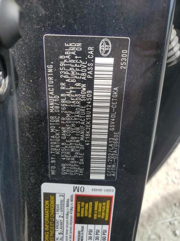 4T1BK3EK1BU124509 - 2011 TOYOTA CAMRY SE შავი ფოტო 12