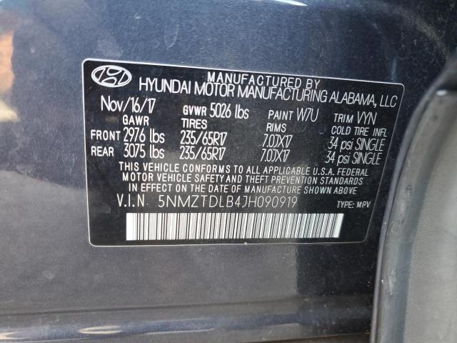 5NMZTDLB4JH090919 - 2018 HYUNDAI SANTA FE S 蓝色 照片 13