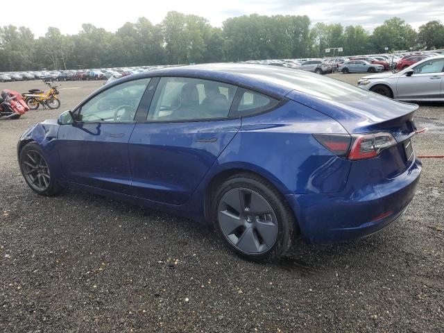 5YJ3E1EAXNF370712 - 2022 TESLA MODEL 3 BLUE photo 2