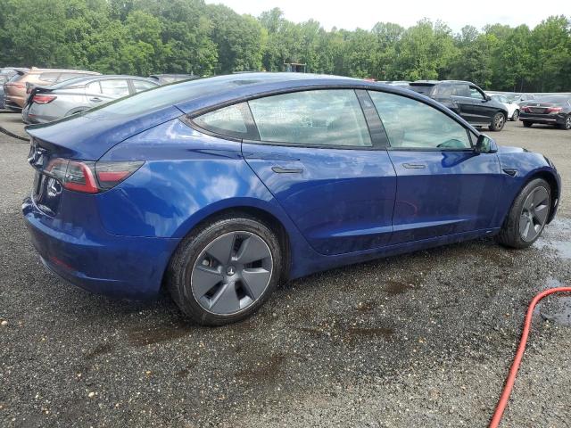 5YJ3E1EAXNF370712 - 2022 TESLA MODEL 3 BLUE photo 3
