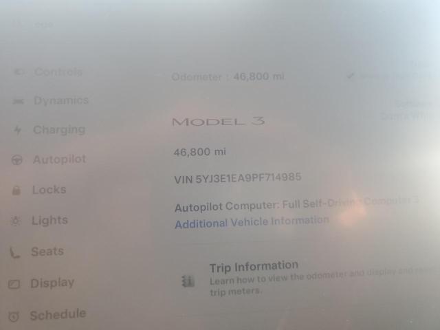 5YJ3E1EA9PF714985 - 2023 TESLA MODEL 3 Ağ foto 9