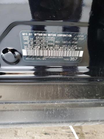 JA4APUAU9NU018855 - 2022 MITSUBISHI OUTLANDER ES BLACK photo 12