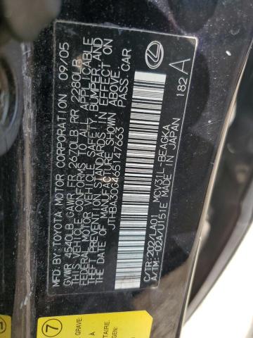 JTHBA30G465147663 - 2006 LEXUS ES 330 BLACK photo 12