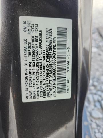 5FNRL5H66GB065340 - 2016 HONDA ODYSSEY EXL GRAY photo 13