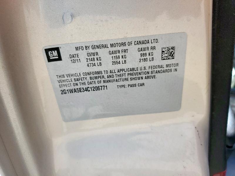 2G1WA5E34C1206771 - 2012 CHEVROLET IMPALA LS 金色 照片 12