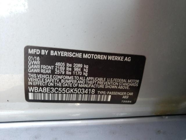 WBA8E3C55GK503418 - 2016 BMW 328 XI SULEV SILVER photo 13