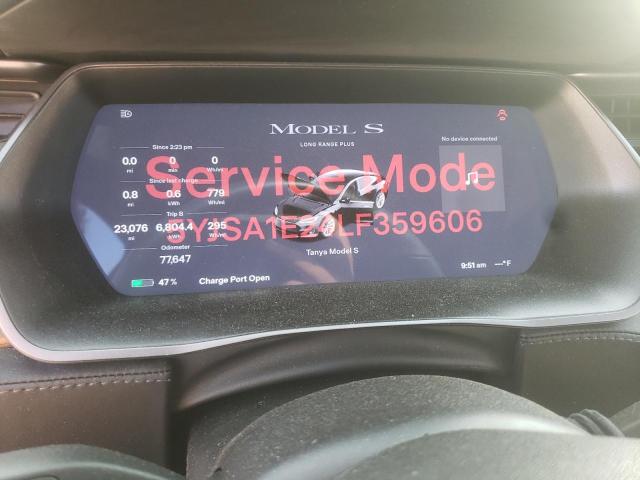 5YJSA1E24LF359606 - 2020 TESLA MODEL S أسود صورة 9