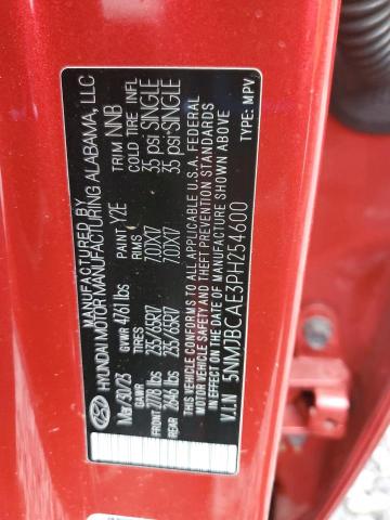 5NMJBCAE3PH254600 - 2023 HYUNDAI TUCSON SEL წითელი ფოტო 13