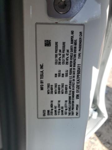 5YJ3E1EA7PF605411 - 2023 TESLA MODEL 3 WHITE photo 12