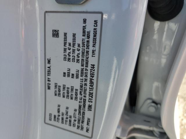 5YJ3E1EA9PF497244 - 2023 TESLA MODEL 3 WHITE photo 13