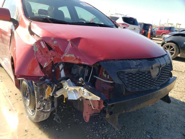 1NXBU40E19Z140169 - 2009 TOYOTA COROLLA BASE RED photo 10