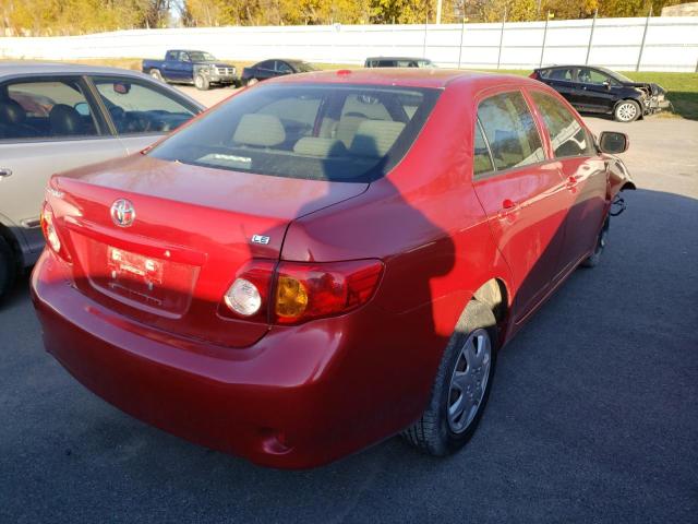 1NXBU40E19Z140169 - 2009 TOYOTA COROLLA BASE RED photo 4