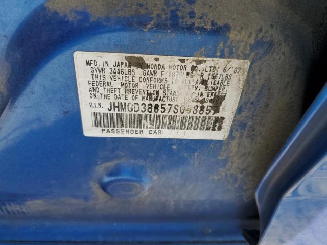 JHMGD38657S058857 - 2007 HONDA FIT S ლურჯი ფოტო 12