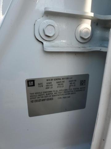 1G1ZE5ST4HF180453 - 2017 CHEVROLET MALIBU LT WHITE photo 12