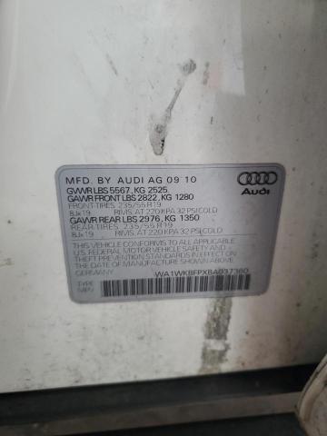 WA1WKBFPXBA037360 - 2011 AUDI Q5 PRESTIGE WHITE photo 12