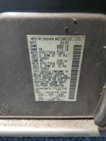 5N1AR18W75C753258 - 2005 NISSAN PATHFINDER LE GRAY photo 13