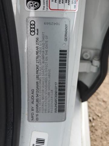 WAUHGAFC3GN010117 - 2016 AUDI A6 PRESTIGE თეთრი ფოტო 12