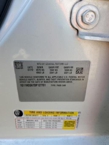 1G11H5SA7DF127761 - 2013 CHEVROLET MALIBU LTZ Ağ foto 12