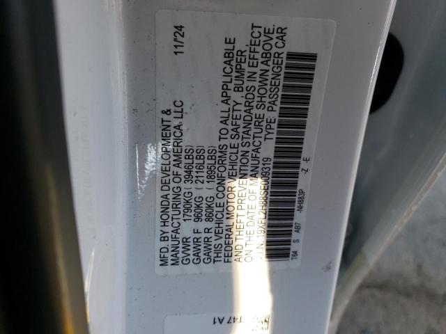 19XFL2H88SE009319 - 2025 HONDA CIVIC SPORT WHITE photo 12