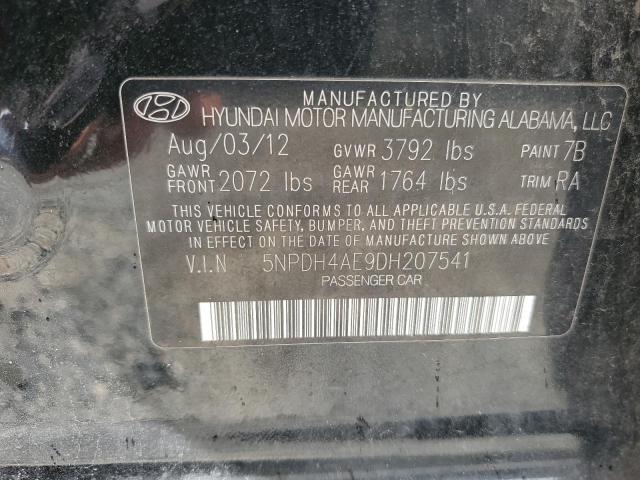 5NPDH4AE9DH207541 - 2013 HYUNDAI ELANTRA GLS BLACK photo 12