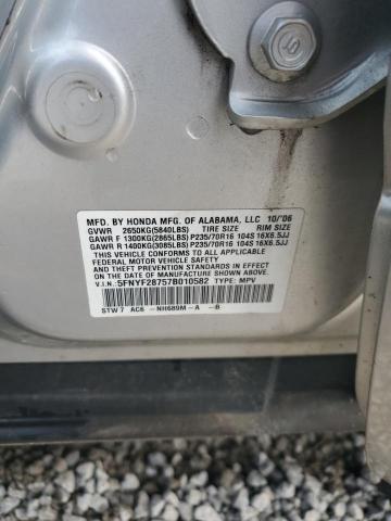 5FNYF28757B010582 - 2007 HONDA PILOT EXL GRAY photo 13
