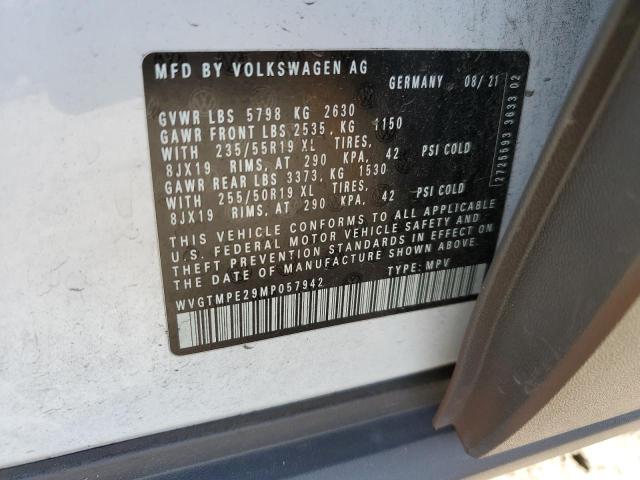 WVGTMPE29MP057942 - 2021 VOLKSWAGEN ID.4 PRO S 白色 照片 12