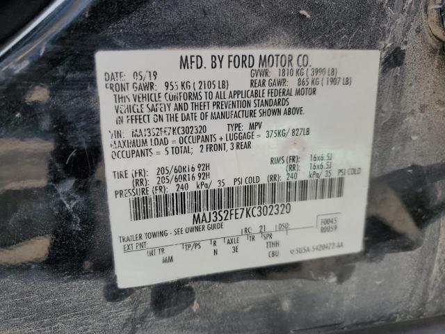 MAJ3S2FE7KC302320 - 2019 FORD ECOSPORT S أسود صورة 13