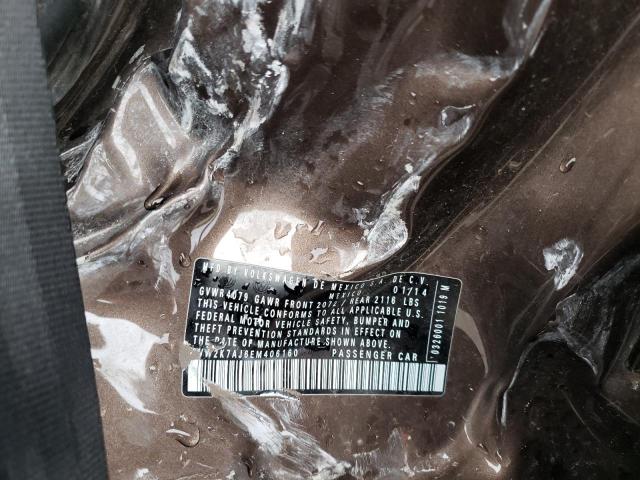 3VW2K7AJ6EM406160 - 2014 VOLKSWAGEN JETTA BASE Qəhvəyi foto 10