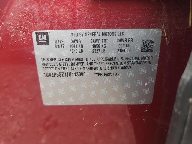 1G4ZP5SZ7JU113090 - 2018 BUICK LACROSSE ESSENCE RED photo 13