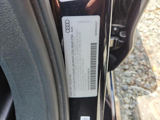 WAUH2AFC2HN129616 - 2017 AUDI A6 PRESTIGE შავი ფოტო 12