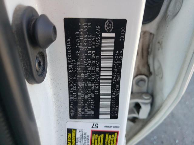 4T1G11BK1PU098793 - 2023 TOYOTA CAMRY SE NIGHT SHADE WHITE photo 12