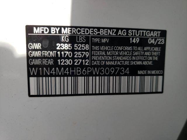 W1N4M4HB6PW309734 - 2023 MERCEDES-BENZ GLB 250 4MATIC WHITE photo 13