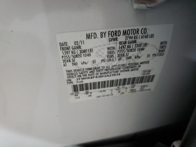 1FMHK8F83BGA23934 - 2011 FORD EXPLORER LIMITED WHITE photo 14