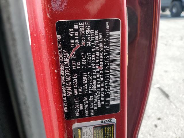 5XYZU3LB6GG375812 - 2016 HYUNDAI SANTA FE S წითელი ფოტო 14