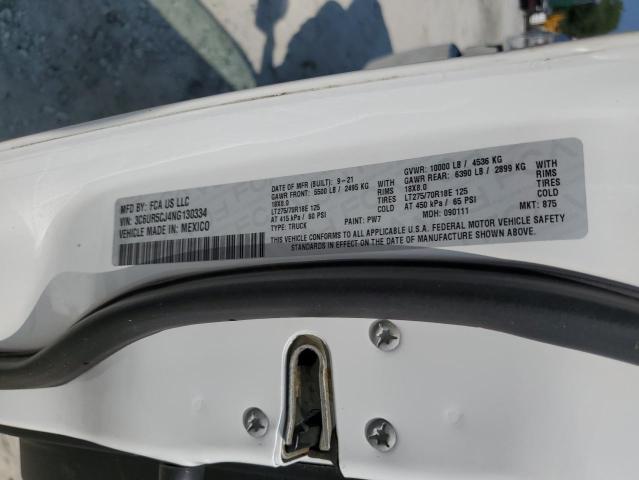 3C6UR5CJ4NG130334 - 2022 RAM 2500 TRADESMAN Ақ фото 12