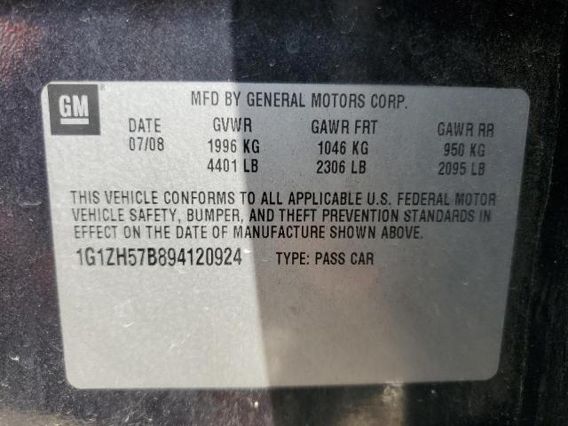 1G1ZH57B894120924 - 2009 CHEVROLET MALIBU 1LT BLACK photo 13