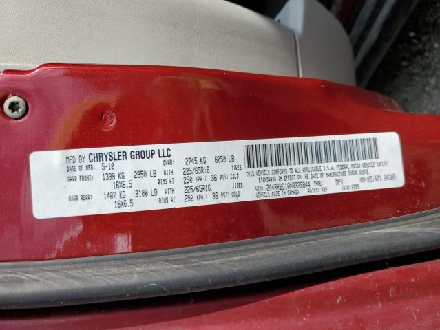 2A4RR2D10AR329844 - 2010 CHRYSLER TOWN & COU LX RED photo 10