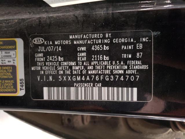 5XXGM4A76FG374707 - 2015 KIA OPTIMA LX BLACK photo 12