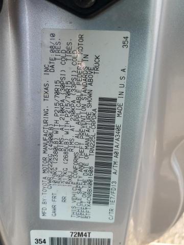 5TFTX4CN8BX001608 - 2011 TOYOTA TACOMA ACCESS CAB Күміс фото 13