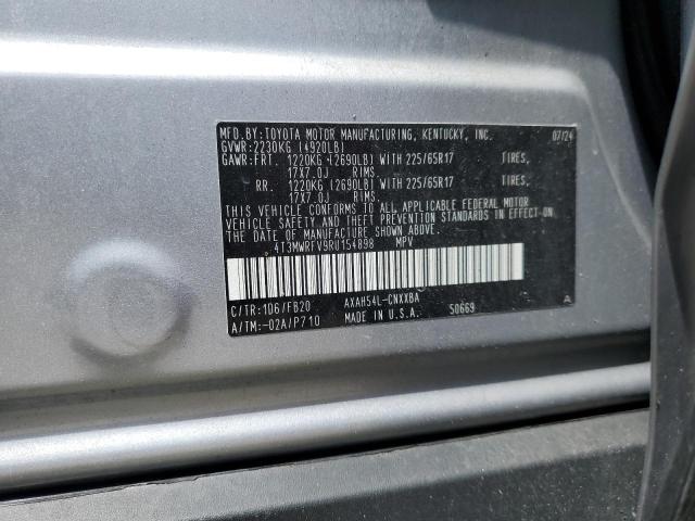 4T3MWRFV9RU154898 - 2024 TOYOTA RAV4 LE SILVER photo 13