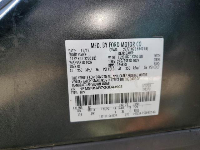 1FM5K8AR7GGB43908 - 2016 FORD EXPLORER POLICE INTERCEPTOR 黑色 照片 13