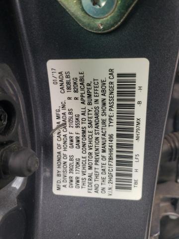 2HGFC1F78HH641496 - 2017 HONDA CIVIC EXL 石墨色 照片 12