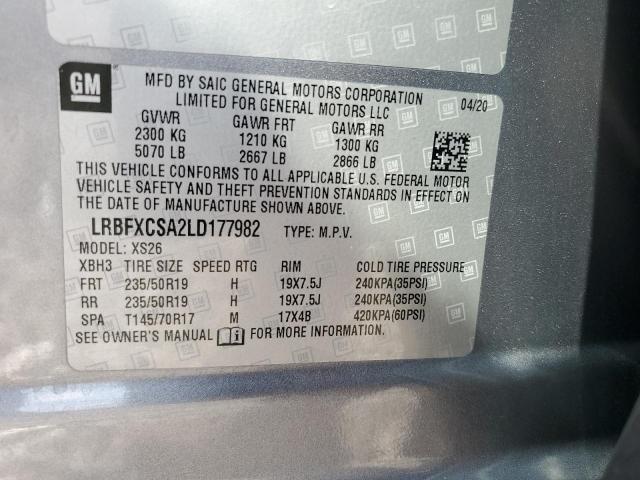 LRBFXCSA2LD177982 - 2020 BUICK ENVISION ESSENCE Արծաթագույն լուսանկար 13
