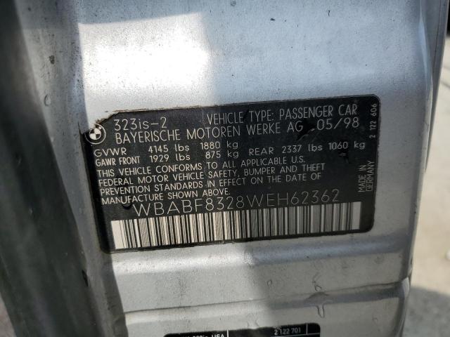 WBABF8328WEH62362 - 1998 BMW 323 IS AUTOMATIC Gümüş foto 12