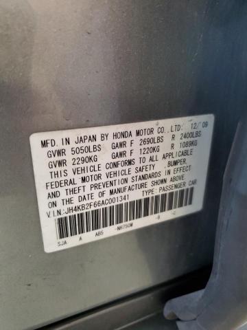 JH4KB2F66AC001341 - 2010 ACURA RL SILVER photo 12