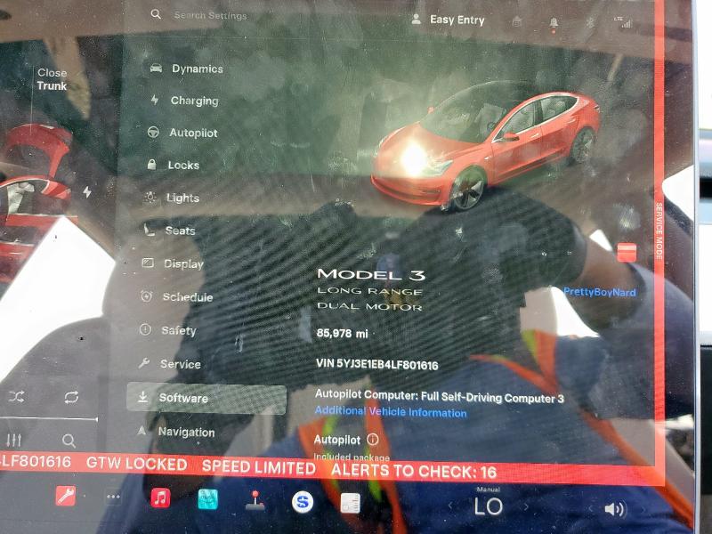 5YJ3E1EB4LF801616 - 2020 TESLA MODEL 3 წითელი ფოტო 9